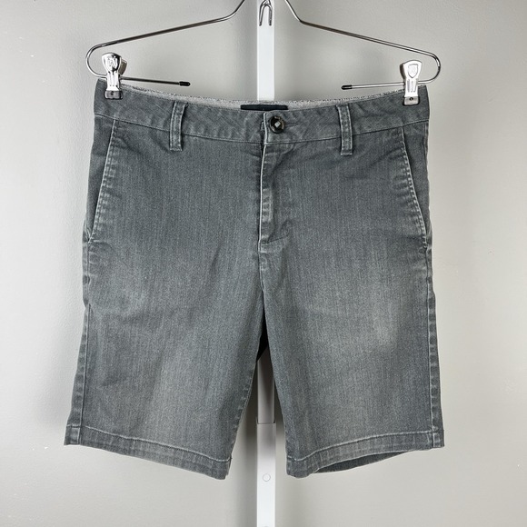 Blue Crown Shorts Mens 29 Slim Chino Gray 8" Flat Front Skater - Picture 1 of 6